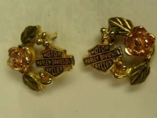 Harley Davidson Black Hills Gold Post Earrings 10K Scrap Gold or Not 2 