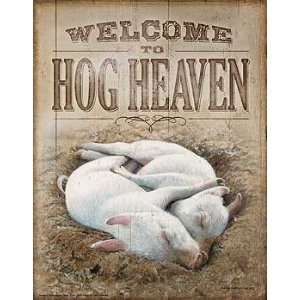 Welcome to Hog Heaven Antiqued Tin Sign