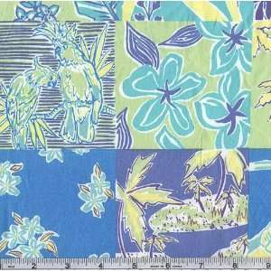  58 Wide Stretch Poplin Print Turquoise/Aqua Fabric By 
