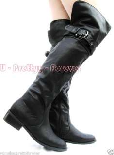 Women Casual Flat Shoes Over The Knee Thigh High Boots  
