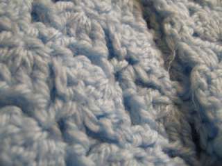 Hand Crocheted BABY BLUE Shawl Crib Blanket  