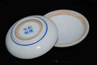 Chinese kangxi period handwork blue white porcelain dragon jewelry box 