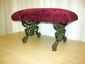 Antique Cast Iron Footstool Bedside Step Art Deco 1800s  