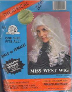  West THEATRICAL WIG Dance HALLOWEEN Masquerade Costume Fits All  