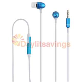 Blue 3.5mm In Ear Stereo Headset w/ Mic for HTC Droid Incredible S 2 