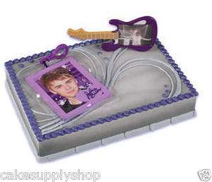 JUSTIN BIEBER PHOTO GUITAR BIRTHDAY PARTY CAKE TOPPER DECORATION TOYS 