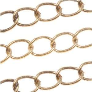  Antiqued 22K Gold Plated Curb Chain 4mm Bulk By The Foot 