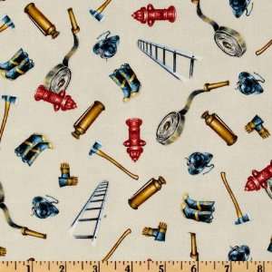  44 Wide Local Heroes Equipment Ivory Fabric By The Yard 