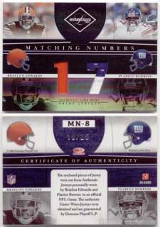   Burress 2008 Leaf Limited Matching Numbers Jerseys Prime #18/25  