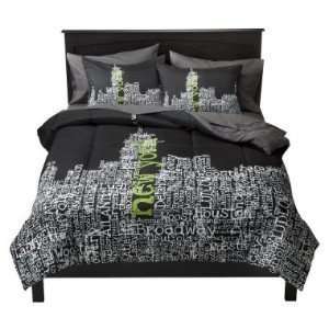  Room Essentials® Cityscape Bed Set   Gray/Black (Twin XL 
