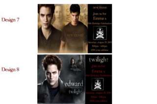 Custom Twilight and New Moon Party invitations  