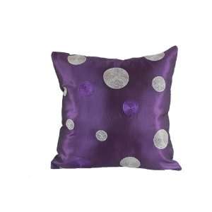  Purple and White Dot 18x18 Decorative Silk Throw Pillow 