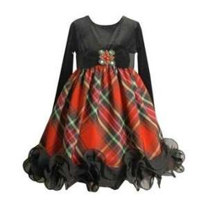  Black and Red Plaid Dress with Ruffle Trim (6)   X30151 