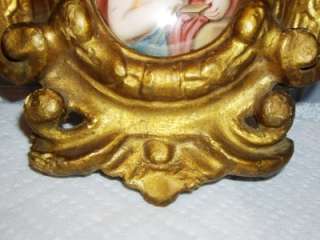ANTIQUE Carved Wood GILDED GILT applied GESSO Ornate Frame~with Hand 