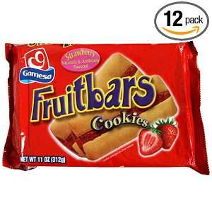 Gamesa Strawberry Fruit Bars, 11 Ounce Package (Pack of 12)  