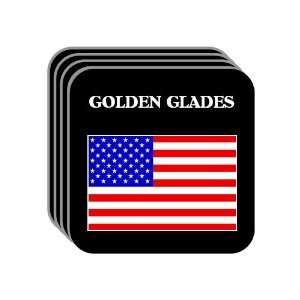 US Flag   Golden Glades, Florida (FL) Set of 4 Mini Mousepad Coasters