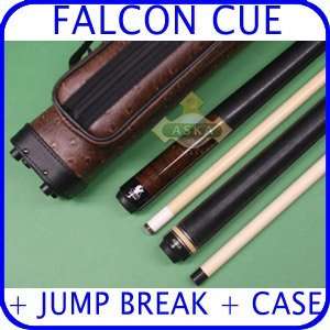  Billiard Cue Set Falcon NF1 Brown + Brown Case 2x2 + Jump Break 