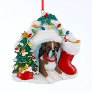 Pack of 6 Boxer in Dog House Christmas Ornaments for Personalization 3 