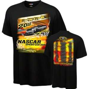  NASCAR Black 2012 Schedule Tour T Shirt
