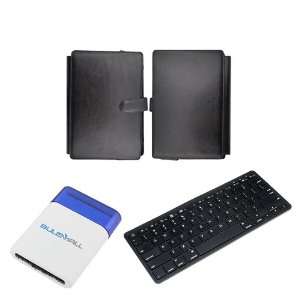   Bluetooth Wireless Fullsize Keyboard + Blue Mini Brush Electronics