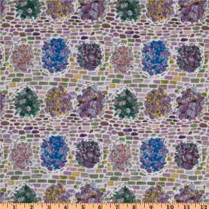  44 Wide Watercolor Garden Flowers Purple/Multi Fabric By 