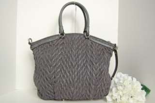 NWT Coach Large Quilted Nylon Lindsey Dark Grey 18634 $398 70th Anniv 