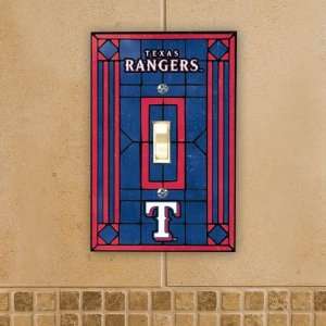  Texas Rangers Art Glass Light Switch Cover Single Sports 