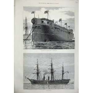   1876 Launch Bacchante Portsmouth H.M.S Boadicea Ships