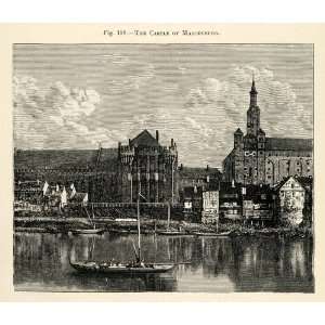  1882 Wood Engraving Castle Marienburg Malbork Teutonic 