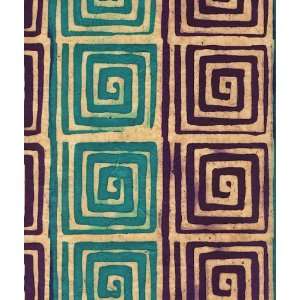  Batik Paper from Nepal  Turquoise & Purple Geometric 