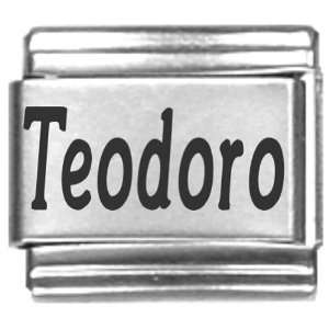  Teodoro Laser Name Italian Charm Link Jewelry