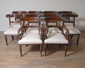 10 English William IV Dining Chairs Regency Chair  