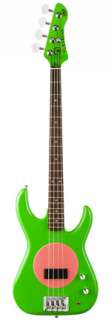  Fleabass Model 32 Bass Guitar Green and Pink (Punk 