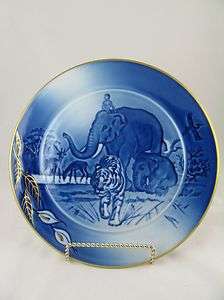 Bing Grondahl Peace on Earth Plate 1989 Elephant Tiger  