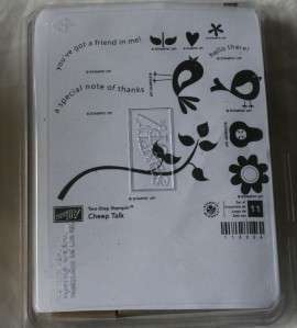    Up two step stampin CHEEP TALK bird stamp set NEW rubber stamp set