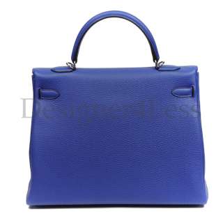 Hermes Kelly 35cm Electric Blue Togo with Palladium Hardware O stamp 
