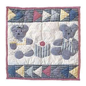  Patch Magic Blue Teddy Bear Toss Pillow, 16 Inch by 16 