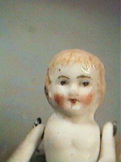 Antique All Bisque Jointed Doll / Shaker Pincushion Pin Cushion Pretty 
