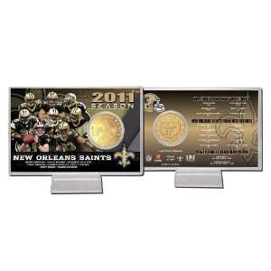   Orleans Saints 2011 NFL Records Bronze Coin Card