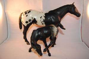 Vintage Pair BREYER Horses Black Blanket Stud & Foal  