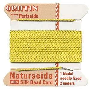   Silk Beading Cord & Needle Size 2 Bright Yellow Arts, Crafts & Sewing