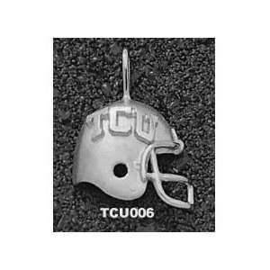  TCU 3/4in Football Pendant Sterling Silver Jewelry