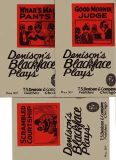 DENISONS BLACKFACE plays MINSTREL SHOWS 1920s  