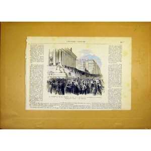  Statue Bourse Peristyle Cloture Romer French Print 1868 