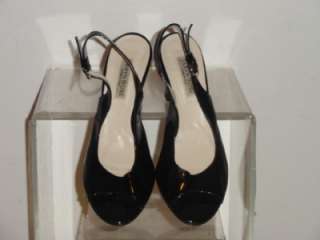 Taryn Rose Black Patent Leather Slingback Heels Pumps Shoe Shoes Size 