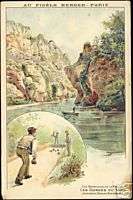 france Gorges Tarn, Boules 1908 Lombart Chocolate Litho  