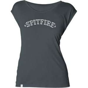 Spitfire Tatter Girls Skateboard T Shirt [Large] Charcoal  