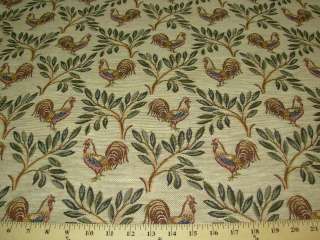 CHICKENS ROOSTERS~TAPESTRY UPHOLSTERY FABRIC~BY THE YARD  
