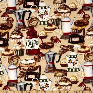  44 Wide Cafe Americano Tasty Treat Latte Fabric By The 