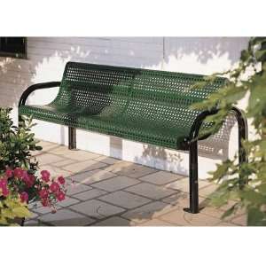  Eagle one 6 Feet Perforated Metal Contour Bench   Grey 
